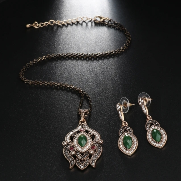 Turkish Vintage Looking Jewelry Set for Women,NEW,Antique,Wedding,HandmadeGift - Picture 4 of 7